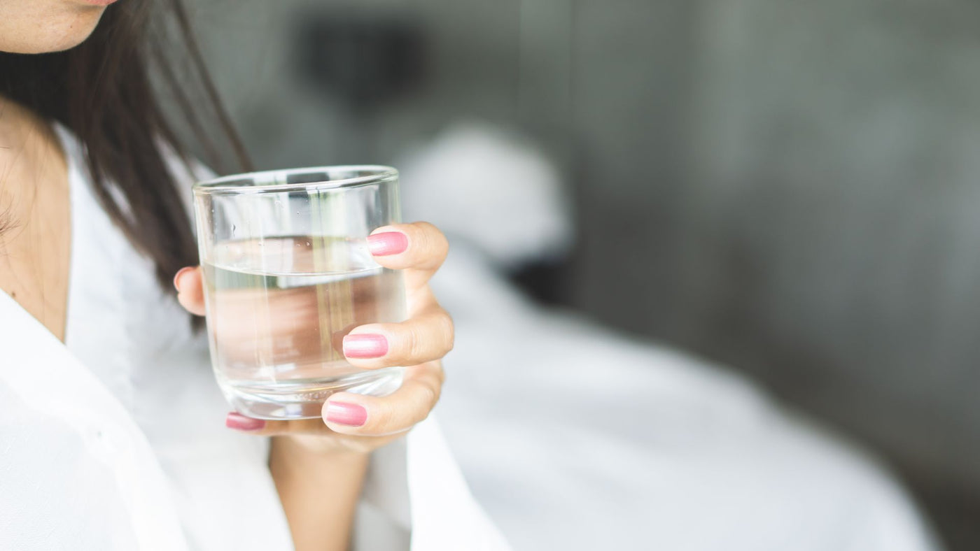 woman drinking water